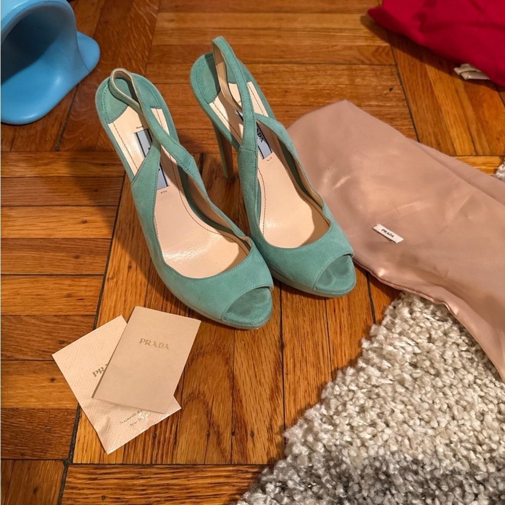 Prada suede heels size 36